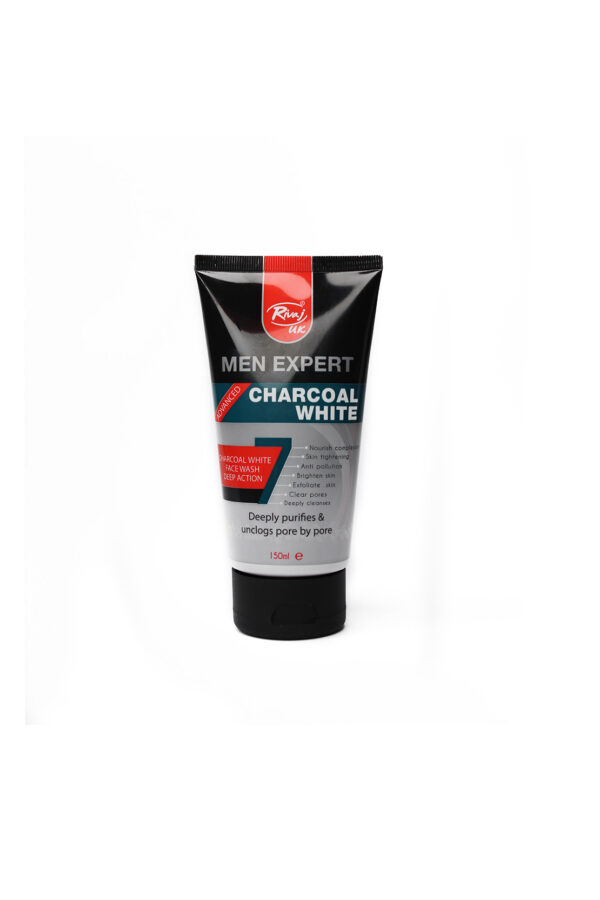 Rivaj UK Men Expert Charcoal White Face Wash – 150ml - Image 2