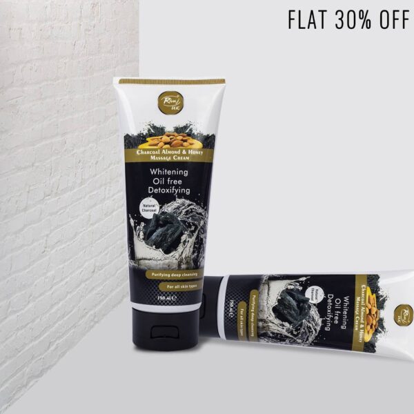 Rivaj UK Charcoal Almond & Honey Massage Cream – 150ml - Image 2