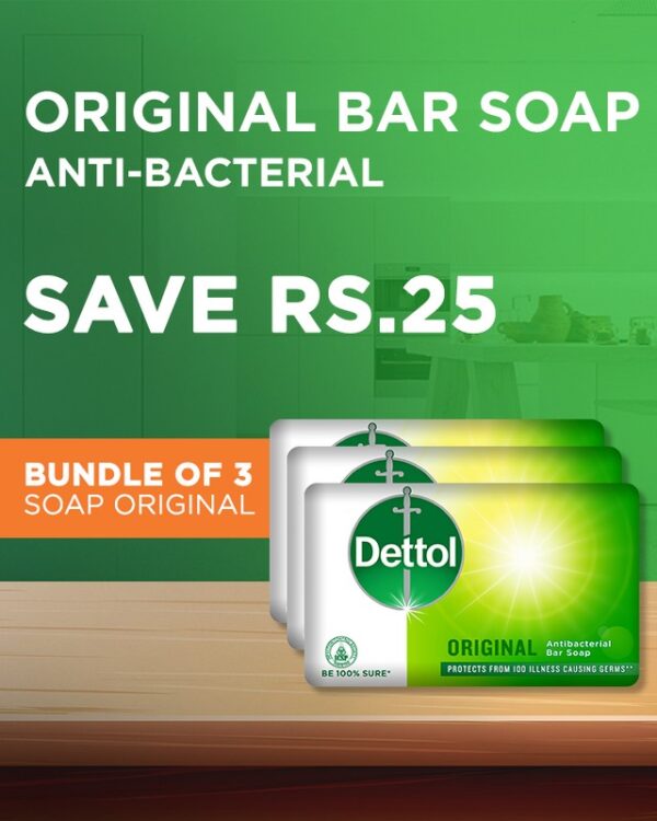 Buy 3 in 1 Dettol Antibacterial Original Soap 85g