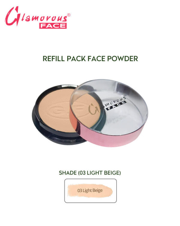 Glamorous Face Oil Free Refill Pack Face Powder - Shade 03 Light Beige