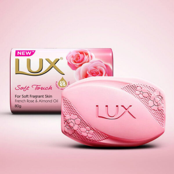 Lux Soft Touch French Rose & Almond Oil Pink Soap 145g - Image 2