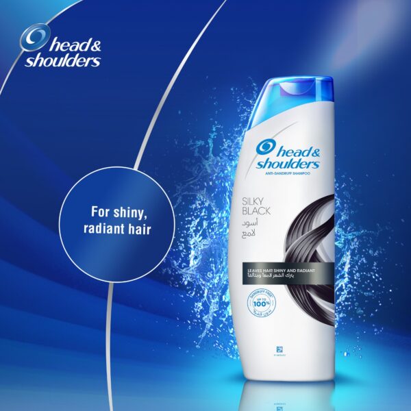 Head & Shoulders Silky Black Anti Dandruff Shampoo - 185ml - Image 2