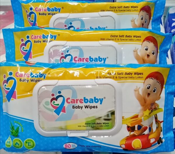 Care Baby Wipes with Cap/Lid - 80 Pieces Packet - Image 2