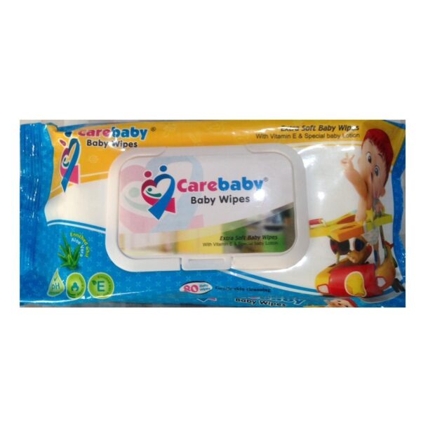 Care Baby Wipes with Cap/Lid - 80 Pieces Packet