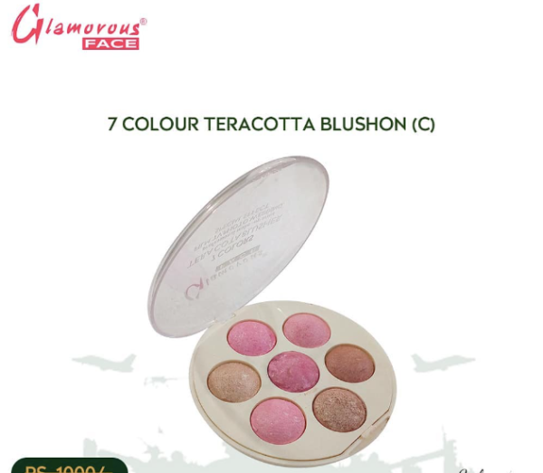 Glamorous Face 7 Color Tera Cotta Blush On Shade Kit - Group C