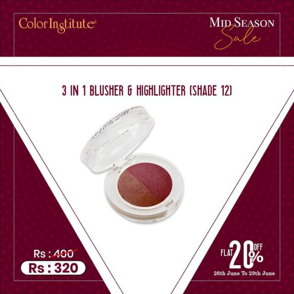 Color Institute 3+1 Eye Cheeks and Face Blusher - Shade 12(L)