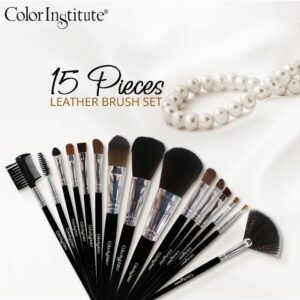 Color Institute Professional 15 Piece Leather Brush Set