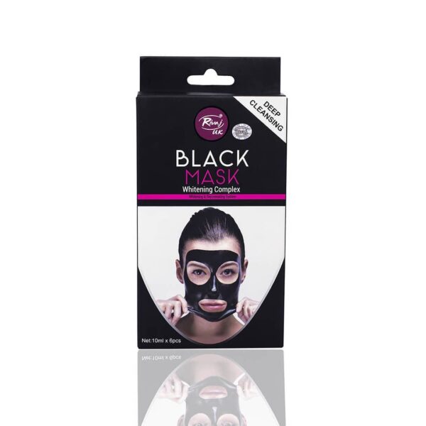 Rivaj UK Whitening Complex Deep Cleansing Black Face Mask - 10ml (6 Pieces) - Image 2