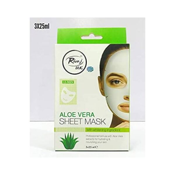Rivaj UK Aloe Vera Sheet Face Mask (3 Sheets) - Image 2