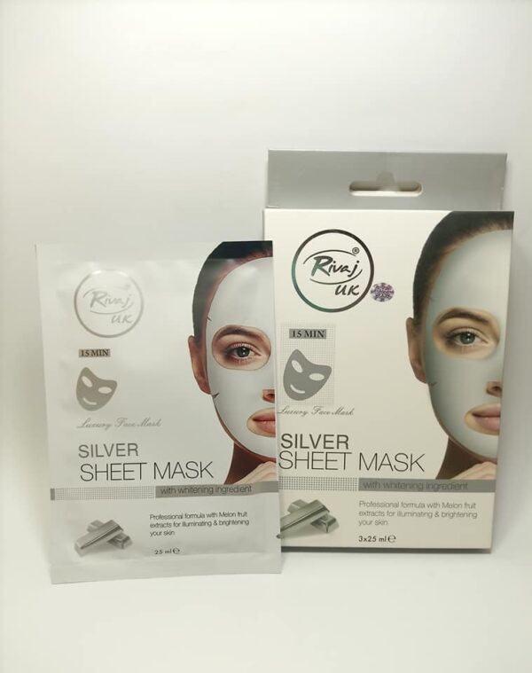 Rivaj UK Silver Sheet Face Mask (3 Sheets) - Image 2