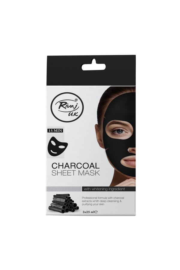 Rivaj UK Charcoal Sheet Face Mask (3 Sheets) - Image 2
