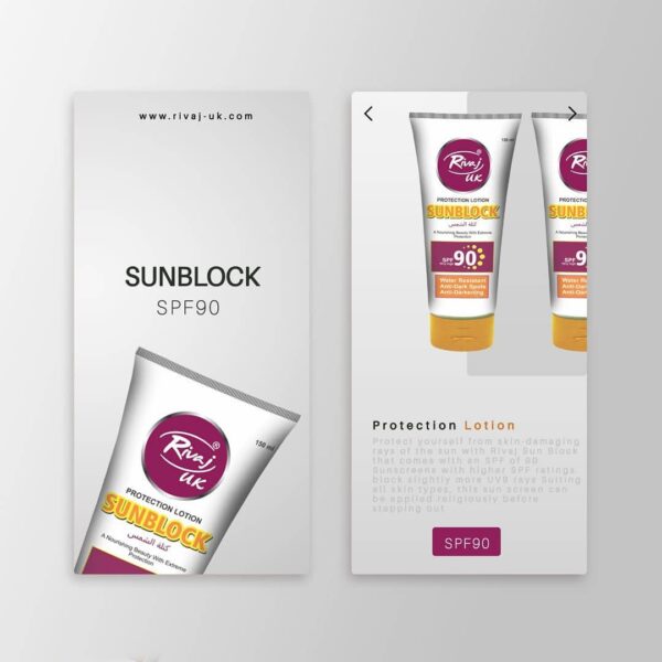 Rivaj UK Protection Lotion Sunblock SPF90 - 50 ml AND 150 ml