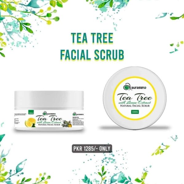 Auragano Tea Tree with Lemon Extract Facial Scrub - 100ml