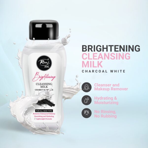 Rivaj UK Charcoal White Brightening Cleansing Milk - 100ml