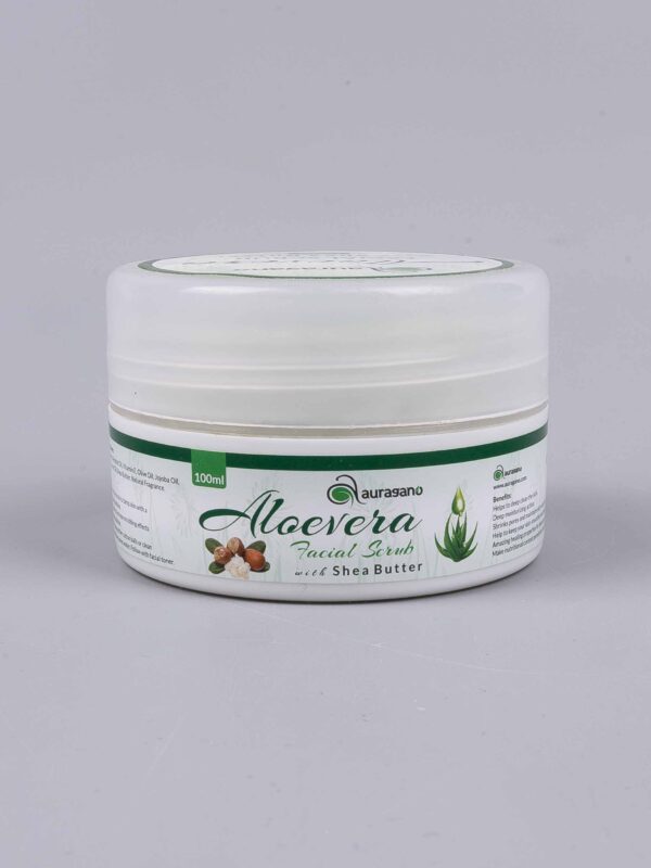 Auragano Aloe Vera Facial Scrub (with Shea Butter)- 100ml - Image 4