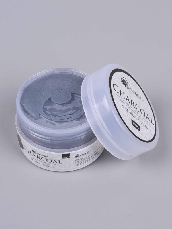 Auragano Charcoal Facial Scrub (Natual Active Charcoal for Deep Cleansing, Exfoliation & Pore Minimizer)- 100ml - Image 2