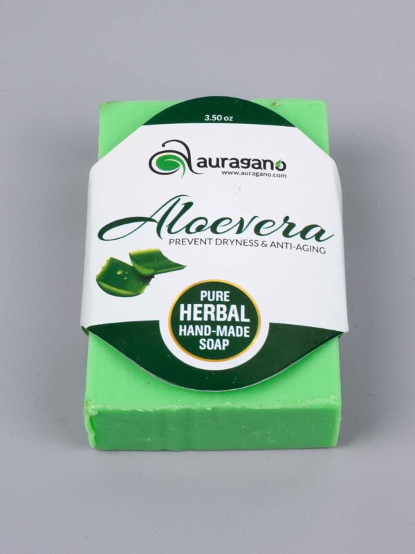 Auragano Activated Aloe Vera Soap (Hand Made Soap) - 100gm - Image 2
