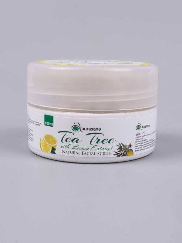 Auragano Tea Tree with Lemon Extract Facial Scrub - 100ml - Image 3