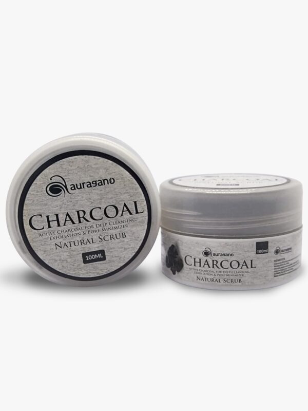 Auragano Charcoal Facial Scrub (Natual Active Charcoal for Deep Cleansing, Exfoliation & Pore Minimizer)- 100ml - Image 3