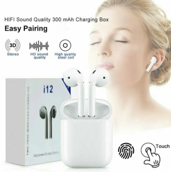 i12 TWS Bluetooth 5.1 Wireless AirPods