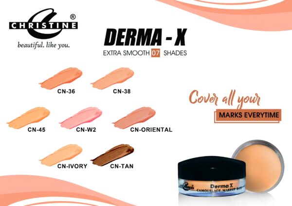 Christine Derma X Camouflage Makeup Base - 7 Beautiful Shades - Image 2