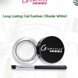 Glamorous Face Waterproof Gel Eyeliner + Liner Brush -- Shade White