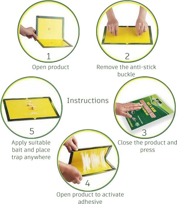 Pasban Mouse Traps Glue Traps (Pack of 3) for Mouse Pests Rodents for home office etc - Image 2