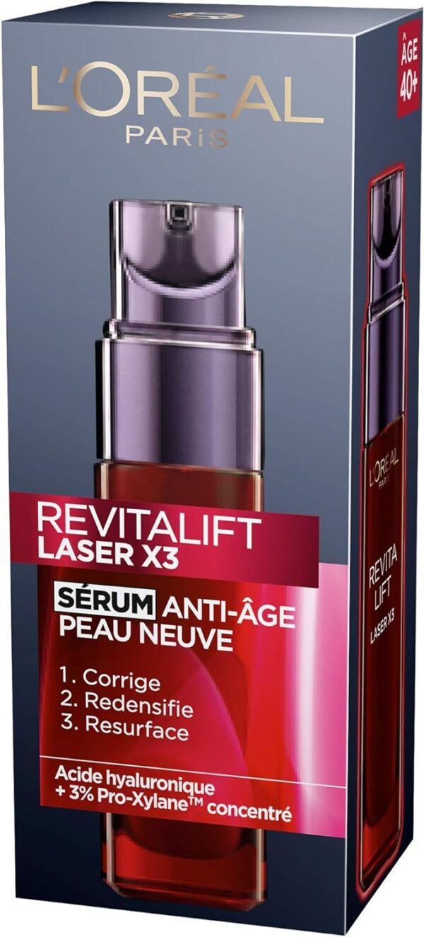L'Oréal - REVITALIFT LASER X3 - Regenerating Anti-Aging Serum with Hyaluronic Acid - Image 2