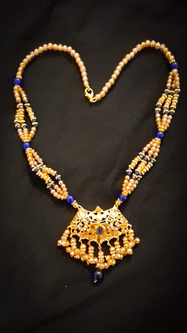 Mettle Jewelry Long Necklace Set For Women And Girls in golden color (Look like gold)