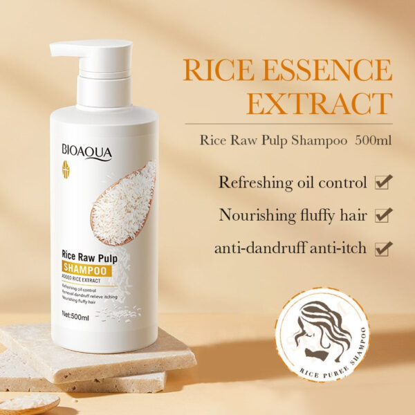 BIOAQUA Rice Raw Pulp Shampoo 500 ml - Image 3