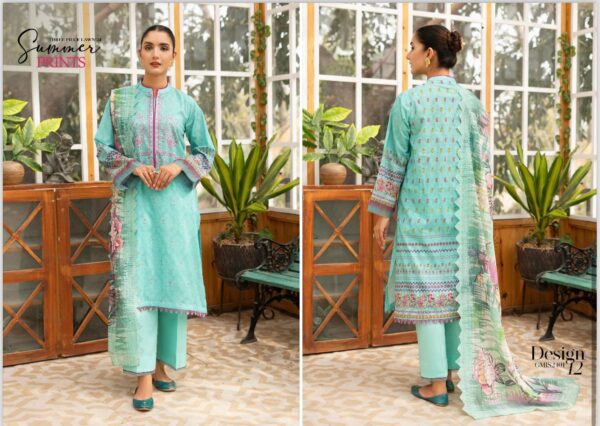 Mishaal By GJ Digital printed Boring Embroidered Shirt & Chikankari Boring Embroidery Cutwork Dupatta 3 Piece Edition, Eid Summer Collection - Image 13
