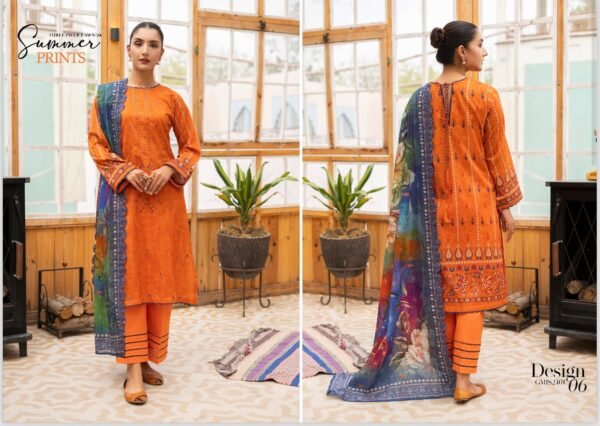 Mishaal By GJ Digital printed Boring Embroidered Shirt & Chikankari Boring Embroidery Cutwork Dupatta 3 Piece Edition, Eid Summer Collection - Image 7
