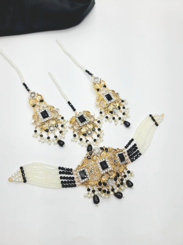 Casting Made Choker Set With Tikka Awesome Quality White and colored beads - Image 6