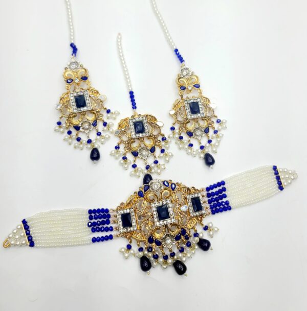 Casting Made Choker Set With Tikka Awesome Quality White and colored beads - Image 3