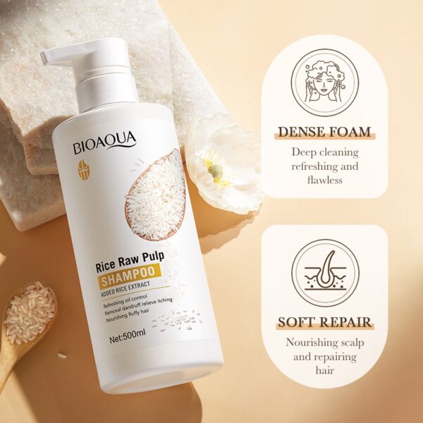 BIOAQUA Rice Raw Pulp Shampoo 500 ml - Image 2