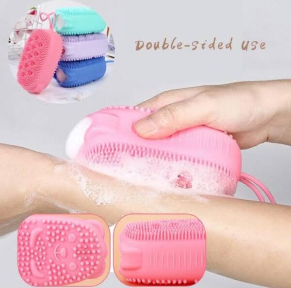 Super Soft Silicone Bubble Bath Brush Double-Sided Soft Deep Cleaning Bubble Bath Sponge Massage Brush Skin Clean Shower Brushes - Image 2