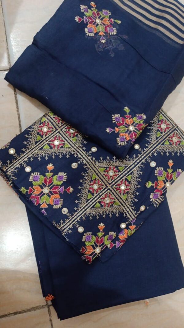 Mina Hassan 3 Piece Unstitched Lawn Dresses Embroided - Image 5