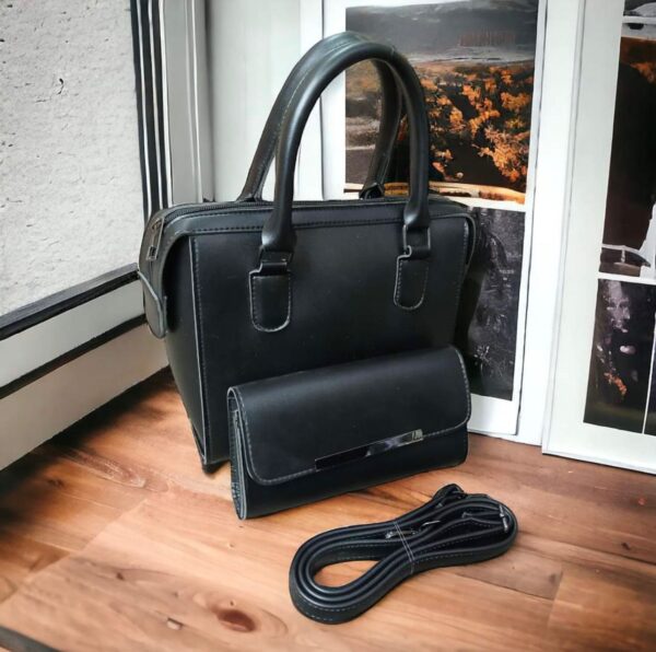 Ladies Leather 2 Piece Hand Bag - Image 2