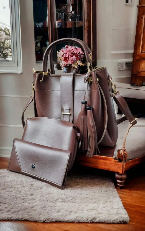 Luxury Brand 3 Pcs/set Women Handbag, Ladies Tote Fashion Shoulder Bag - Image 3