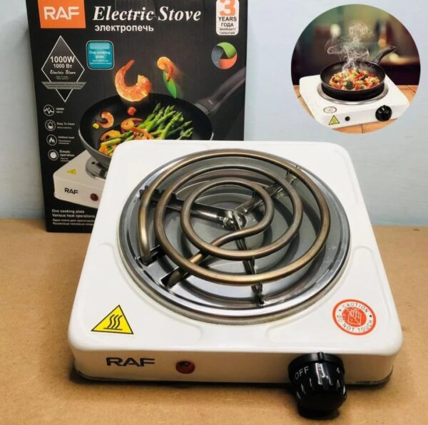 RAF Single Hob 1000 W (1 x 15.5 cm), 5 Power Levels Mobile Stove for Travel and Camping, Infinitely Adjustable Thermostats, Overheating Protection, Portable, White - Image 5