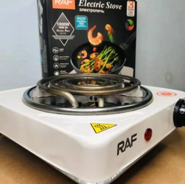 RAF Single Hob 1000 W (1 x 15.5 cm), 5 Power Levels Mobile Stove for Travel and Camping, Infinitely Adjustable Thermostats, Overheating Protection, Portable, White - Image 2