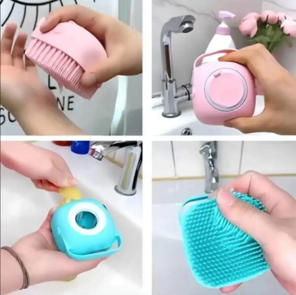 Silicone Massage Bath body Brush With Soap Dispenser, Body Wash Scrubber, Shower Cleaning Exfoliating Brush for Men, Women, Sensitive Dry Skin - Image 6