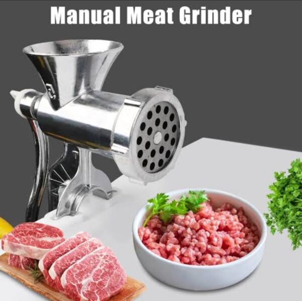 Manual Meat Grinder, Aluminium Alloy Meat Grinder Sausage Stuffer Beef Mincer Table Tool for Home Kitchen, Restaurant, Outdoor, Camping, Hotel, Canteen, Multi-Purpose Beef Mincer - Image 3