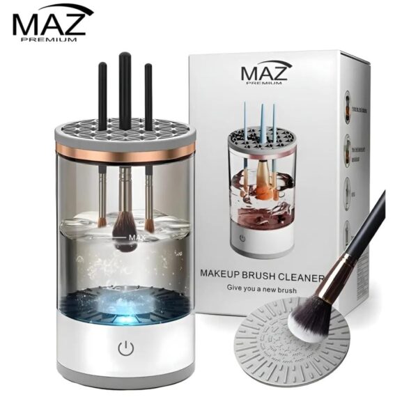 Makeup Brush Cleaner Machine with Brush Holder Mat, USB Automatic Cosmetic Brush Cleaner for All Size Beauty Makeup Brushes - Image 4