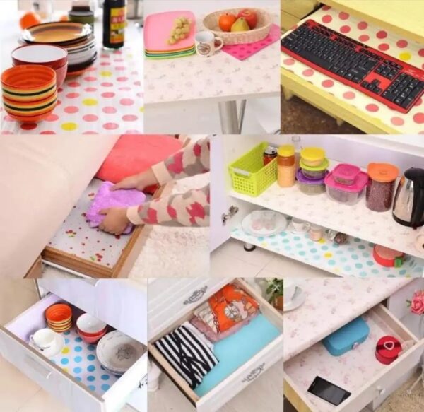 Plastic Non Slip Kitchen Cupboard Liners Drawer mat Shelf Sheets Cabinet mats Waterproof Drawer mat for Kitchen Shelves (45*150 cm) - Image 5