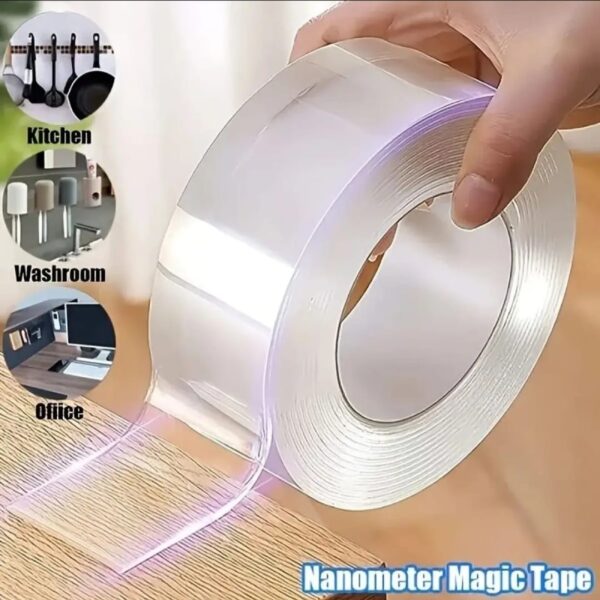 Nano Waterproof and Washable High Strength Double-Sided Adhesive Tape Good for Household and Office Wall, Best for Decoration and Organization - Image 5
