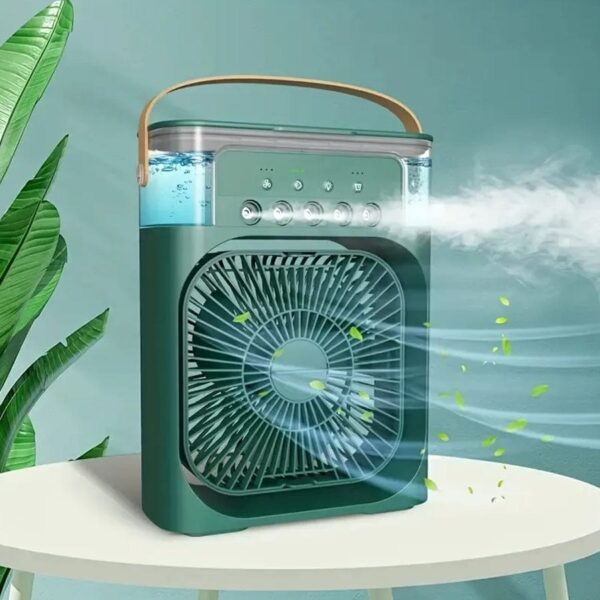 Portable Air Conditioner | Mini Air Cooler with 600 ml Water Tank | USB Air Cooler with 3 Wind & 5 Mist Vents, 7 Night Light and 1-3H Timer mode | Cooling Fan for Car, Home, Office and Outdoor - Image 6