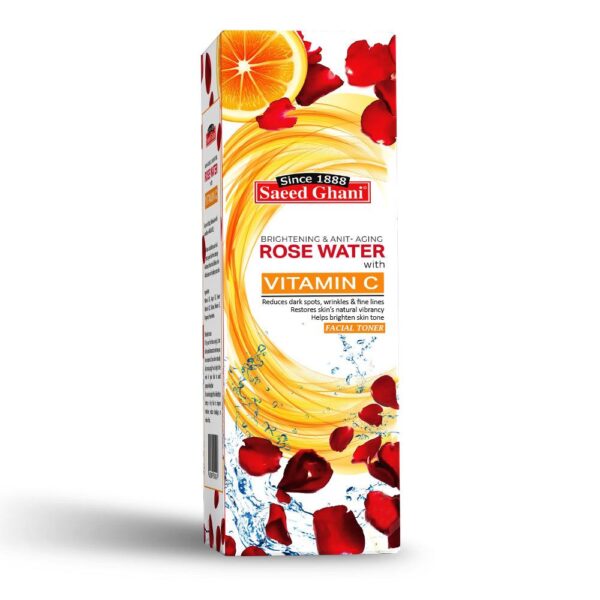 Saeed Ghani Brightening & Anti-Aging Vitamin C Rose Water Facial Toner, 120ml. - Image 2