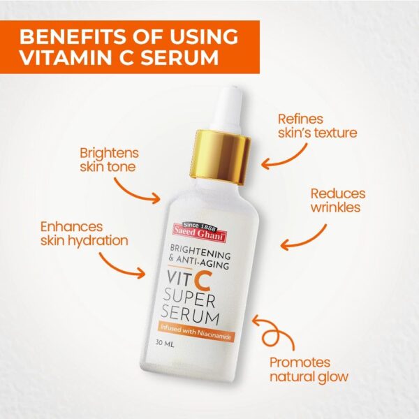 Saeed Ghani Vitamin C Brightening & Anti-Aging Super Serum 30ML. - Image 5
