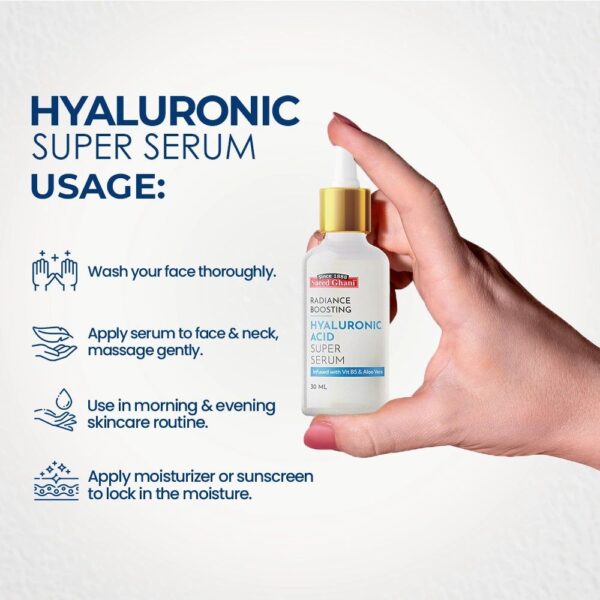 Saeed Ghani Hyaluronic Acid Radiance Boosting Super Serum 30ML. - Image 4